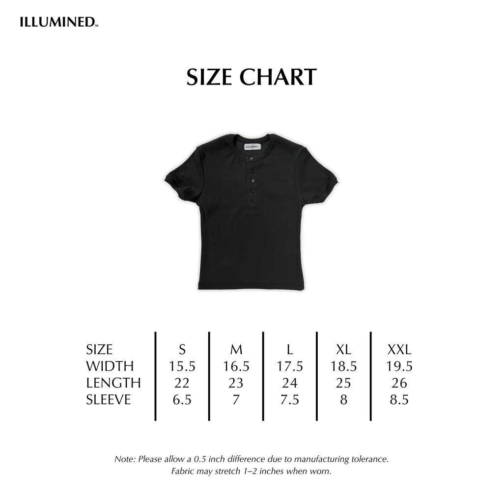 Ribbed Body Fit 5-Button Henley T-Shirt Cropped