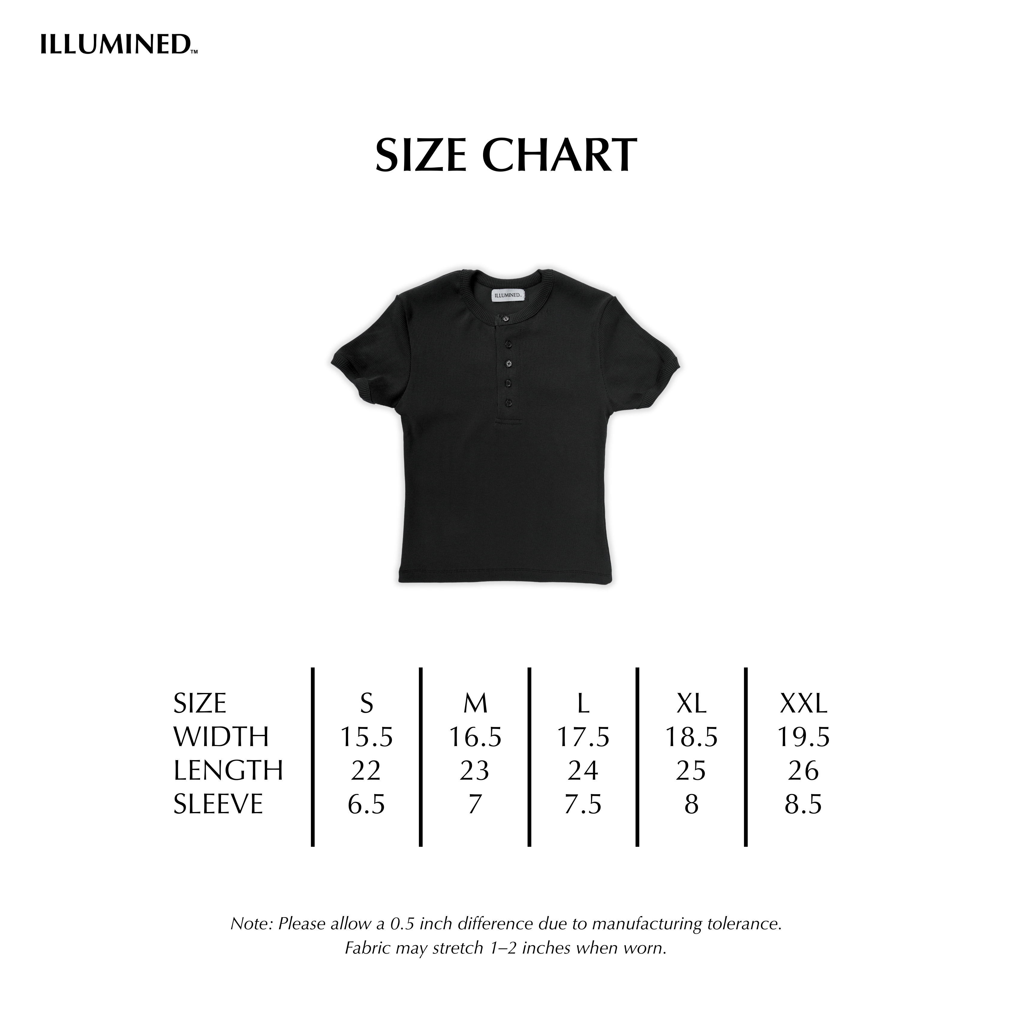Ribbed Body Fit 5-Button Henley T-Shirt Cropped